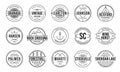 Vintage badge and label set. Retro logo design. Outline stamp collection. Original, premium quality emblems for business